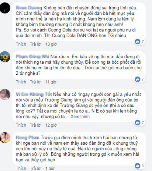 Trường Giang bị chỉ trích.