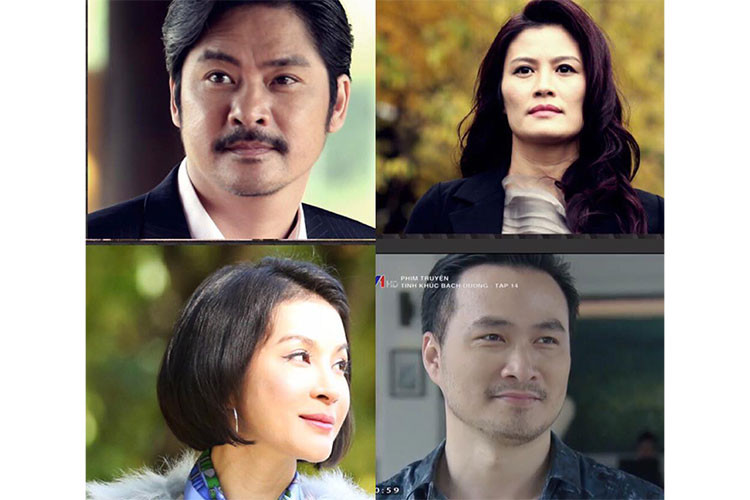 Thanh Mai, Chi Bảo, Hoa Thúy và Lê Vũ Long đóng chính trong phim truyền hình “ Tình khúc bạch dương”. Cả bốn nghệ sĩ đều kín tiếng về đời tư. Ảnh: Fanpage phim