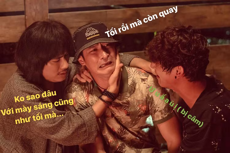 Kiều Minh Tuấn chia sẻ hình ảnh chế trong phim “Lật mặt 3”.