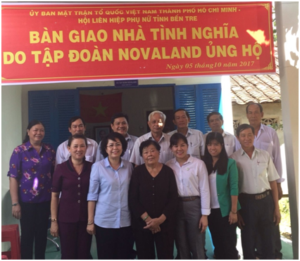 Novaland đã hỗ trợ kinh phí xây dựng 22 nhà tình nghĩa năm 2017.
