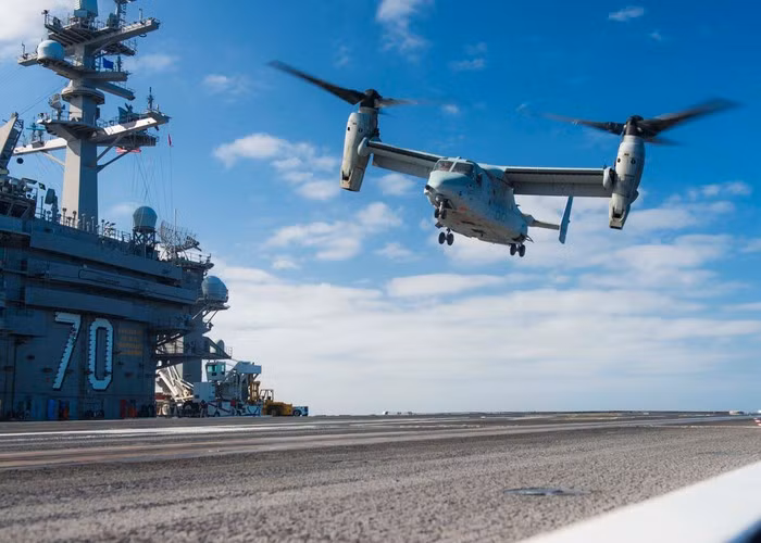 Khối lượng vận chuyển hàng hóa của CMV-22B rất lớn và có thể sử dụng móc treo hàng hóa ngoài thân máy bay…