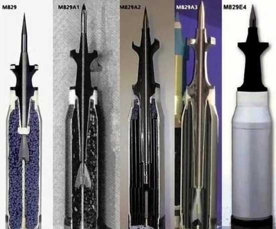 Đạn xuyên giáp được đánh giá là hiệu quả nhất trên thế giới hiện nay đó là đạn xuyên động năng dưới cỡ M829 Silver Bullet của Mỹ, lõi đạn M829 sử dụng bằng uranium nghèo, vì khối lượng riêng cũng như khả năng xuyên giáp của nó rất tốt.