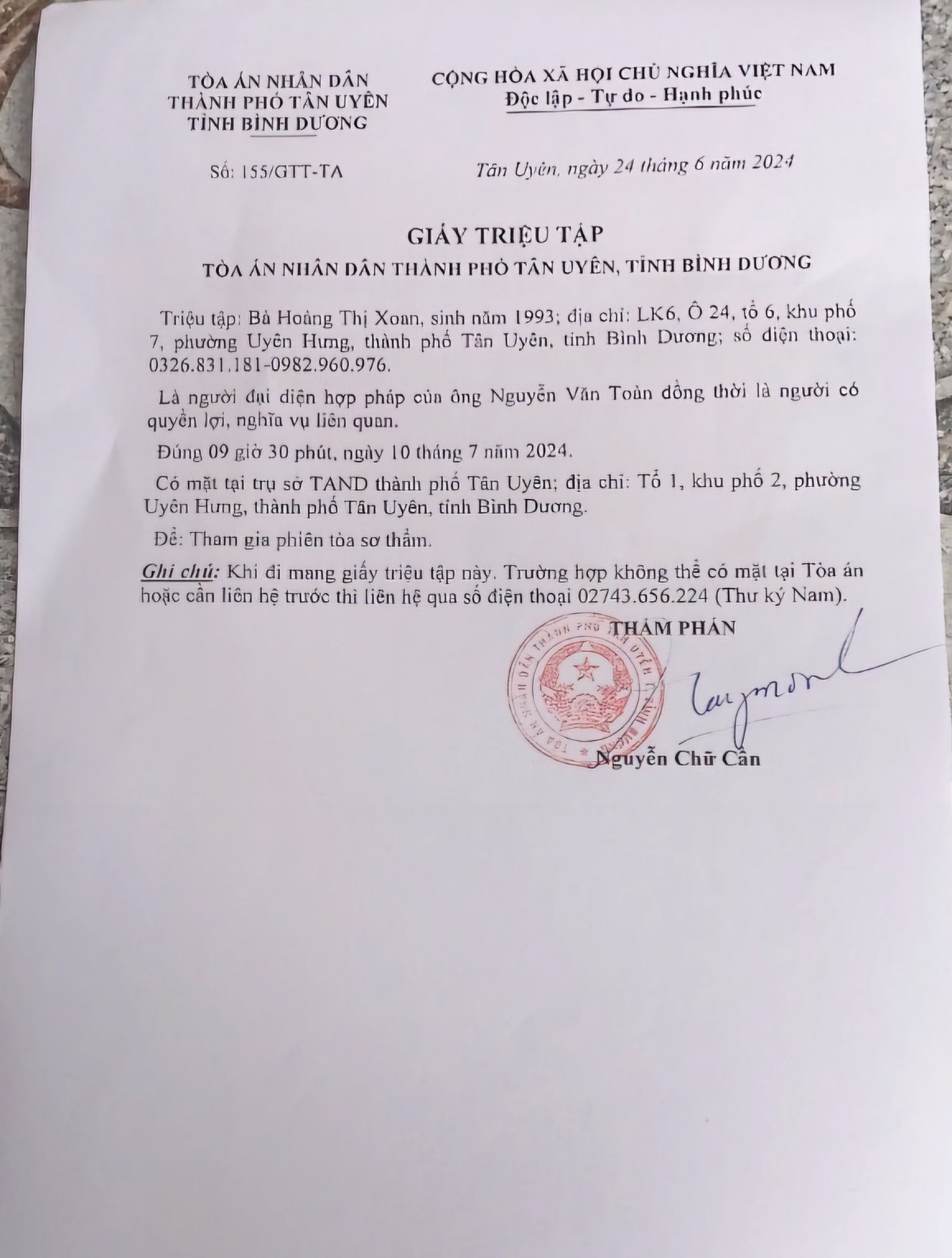 Xu lai vu kien giua chu dau tu Green Valley City voi khach hang