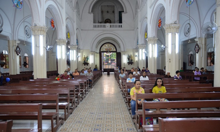 Dù đã tồn tại hàng trăm năm nhưng kiến trúc, công trình nhà thờ Chợ Quán vẫn bền vững với thời gian.