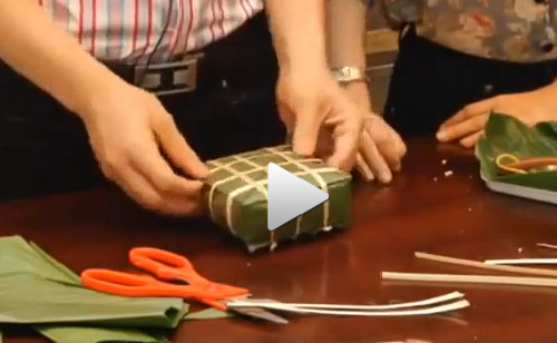 Mach ban cach goi banh chung nhanh, dep ngay Tet