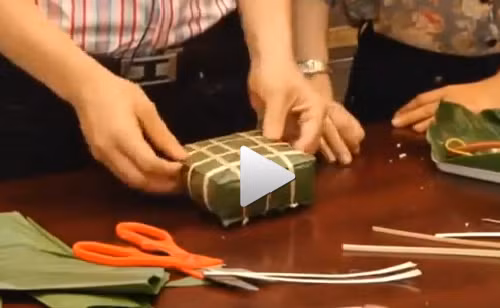 Mach ban cach goi banh chung nhanh, dep ngay Tet