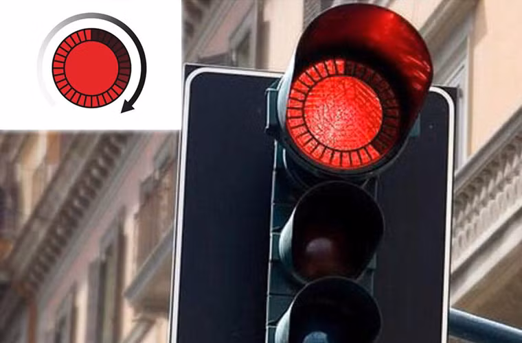 Đèn giao thông có thiết kế tín hiệu đếm ngược.