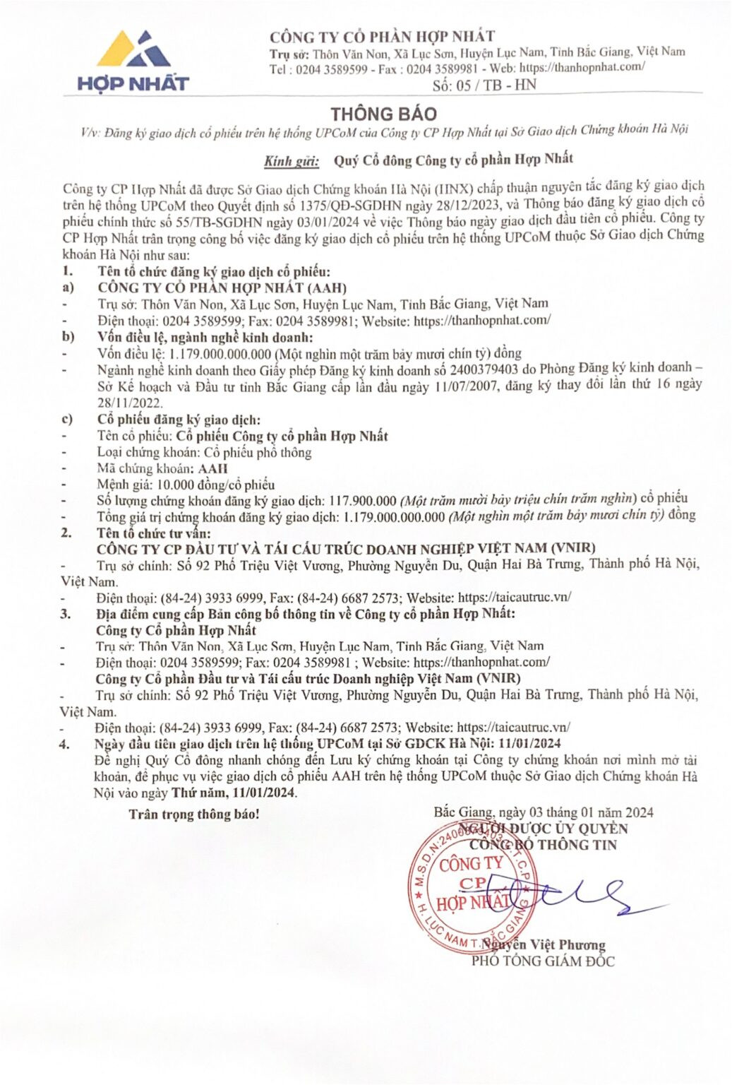 Co phieu Cong ty Hop Nhat len san UPCoM, thong tin tai chinh the nao?-Hinh-2