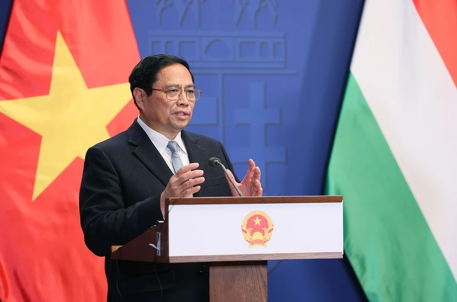 Thu tuong Pham Minh Chinh hoi dam voi Thu tuong Hungary Viktor Orban-Hinh-17