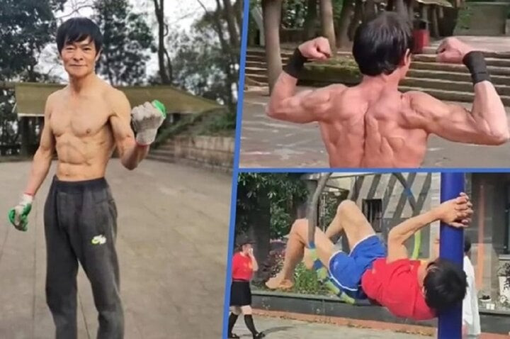 Hình ảnh ông Zou Heping (70 tuổi, sống tại thành phố Trùng Khánh, Trung Quốc) khiến mọi người kinh ngạc với cơ bụng 6 múi và thể lực không thua kém các chàng trai đôi mươi. 