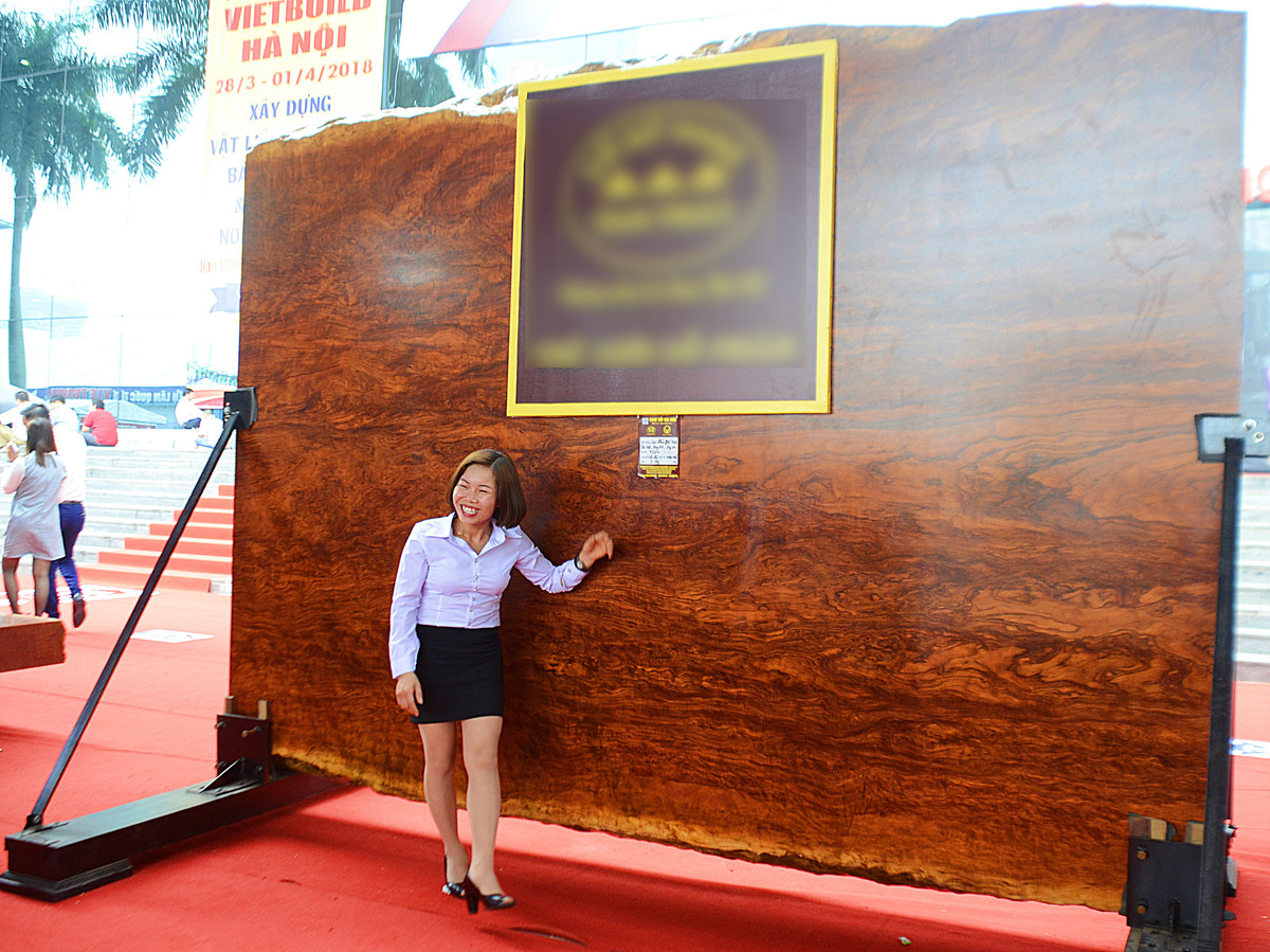 Chiếc phản gỗ Cẩm Lai này có tuổi đời nghìn năm, được dựng trên một khung gỗ, nẹp sắt.