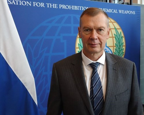 Đại diện thường trực Nga tại Tổ chức Cấm Vũ khí Hóa học (OPCW), ông Alexander Shulgin.Ảnh: OPCW.
