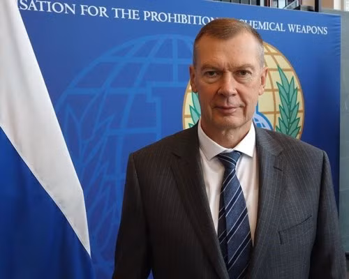 Đại diện thường trực Nga tại Tổ chức Cấm Vũ khí Hóa học (OPCW), ông Alexander Shulgin.Ảnh: OPCW.