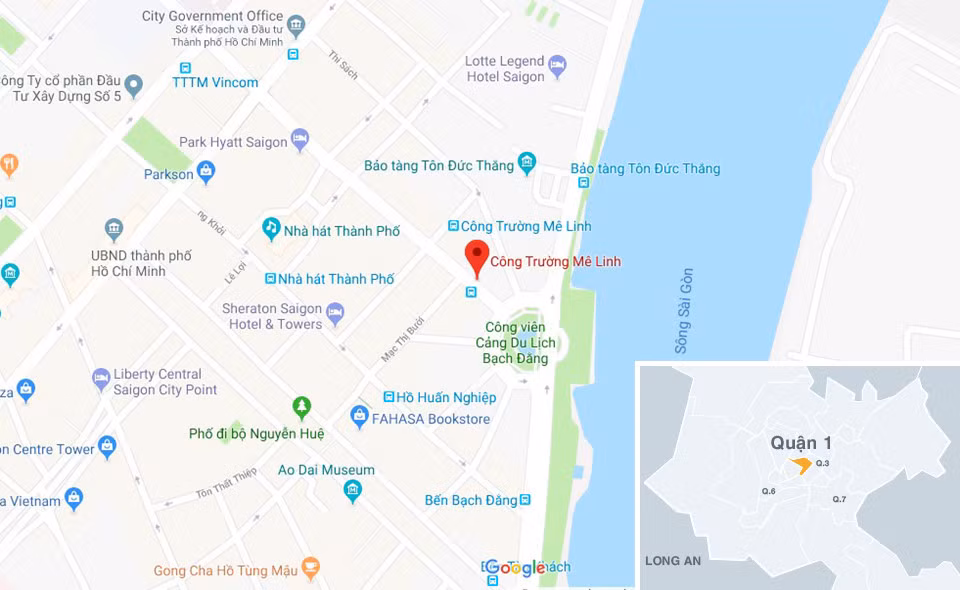Vị trí khu đất dự án Sài Gòn Mê Linh Tower. Ảnh: GoogleMaps