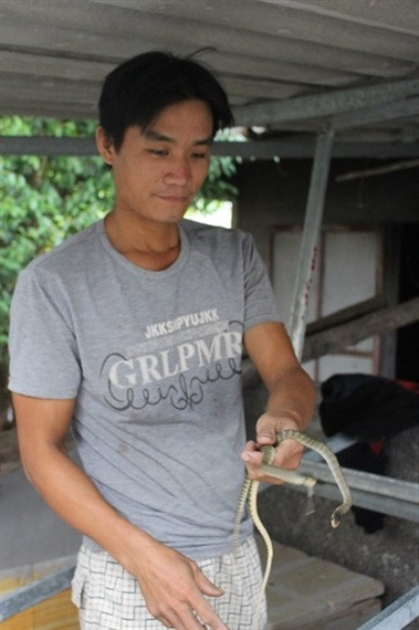 Anh Nguyễn Văn Thắng ở thôn Lương Câu (xã Tân Viên, huyện An Lão, Hải Phòng) ở hữu khu trang trại rắn rộng gần 2 mẫu trên cánh đồng thôn Lương Câu. Ảnh: Nông nghiệp Việt Nam.