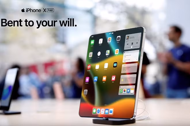iPhone gập lại đẹp mê ly thách thức Galaxy Fold và Mate X iPhone gap lai dep me ly thach thuc Galaxy Fold va Mate X