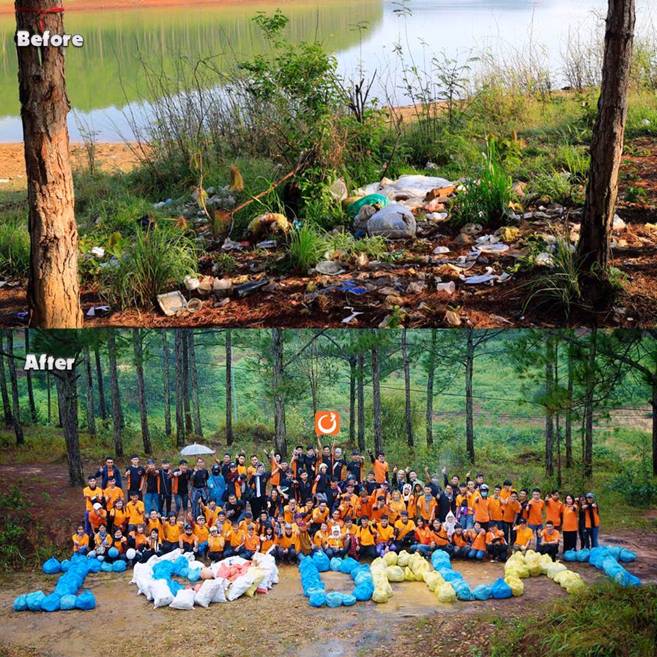 BoredPanda đăng tải bức ảnh một nhóm bạn ở Việt Nam với sắc áo cam nổi bật đứng xếp hàng chụp ảnh, phía trước họ là chữ "Tôi yêu Đà Lạt" được xếp bằng rất nhiều túi rác. Được biết, những túi rác này là thành quả của nhóm bạn trong một ngày dọn dẹp bãi rác tự phát trong một khu rừng ở Đà Lạt. Hình ảnh ấn tượng này đang được cộng đồng giới trẻ Việt Nam chia sẻ nhiệt tình, kèm theo những lời khen ngợi, hoan nghênh đặc biệt.