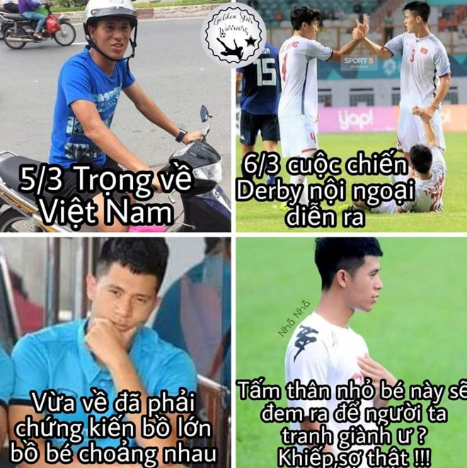 Không biết vui hay buồn khi Trọng vừa về nước đã phải chứng kiến 2 "bồ" của mình đối đầu. Trận tranh tài giữa CLB Hà Nội của Duy Mạnh và CLB Viettel của Tiến Dũng sẽ diễn ra ngày 6/3 trên sân Hàng Đẫy, Hà Nội. Ảnh: Uyên Nguyễn.