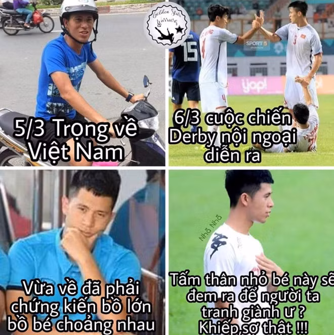 Không biết vui hay buồn khi Trọng vừa về nước đã phải chứng kiến 2 "bồ" của mình đối đầu. Trận tranh tài giữa CLB Hà Nội của Duy Mạnh và CLB Viettel của Tiến Dũng sẽ diễn ra ngày 6/3 trên sân Hàng Đẫy, Hà Nội. Ảnh: Uyên Nguyễn.