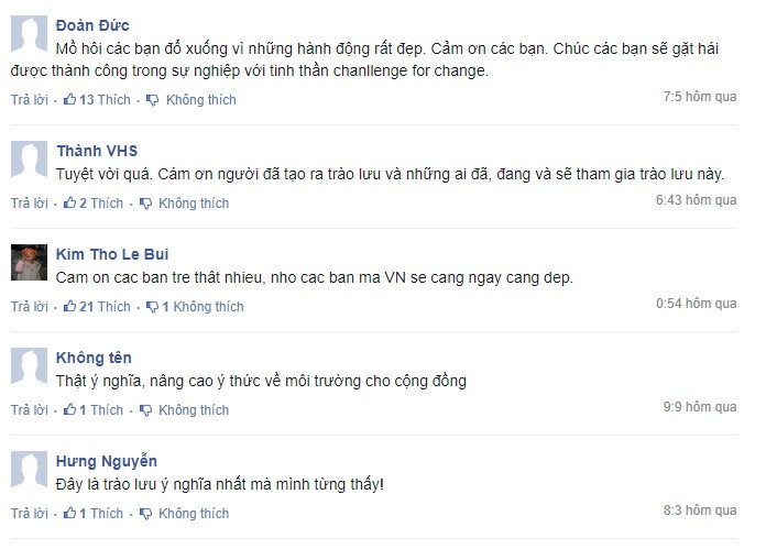 Đoàn Hoàng cũng không quên chia sẻ lời cảm ơn, bày tỏ sự thán phục đối với Byron Roman - người khởi xướng phong trào "Thử thách dọn rác": "Mình khâm phục anh nghĩ ra challenge này, không phải thử thách 24h làm chó, 24h ở nhà cầu, này nọ hay thử thách ăn ớt mà là thử thách dọn rác. Vì hành động này rất thực tế và có ý nghĩa, mỗi người dọn khoảng 10m2 rác đi thì 10 triệu người sẽ dọn được bao nhiêu m2 rác. Thử thách này đang lan tỏa toàn thế giới, và giờ đã đến Việt Nam. Nếu các bạn trẻ ở Việt Nam cùng thực hiện thử thách này thì Việt Nam sẽ tốt hơn".