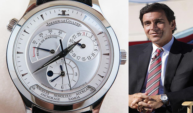 Mark Fields là Chủ tịch kiêm CEO của Ford Motor, một trong những công ty sản xuất ôtô lớn nhất thế giới. Những mẫu xe của Ford xuất hiện ở khắp mọi nơi trên thế giới. Tại Việt Nam, hãng xe Ford cũng chiếm được cảm tình lớn từ khách hàng khi có khá nhiều người sử dụng hãng xe này. Chiếc đồng hồ mà Mark Fields sử dụng là một phiên bản Jaeger LeCoultre Master Reserve de Marche với giá bán lẻ 9.350 USD. Tuy nhiên, chiếc đồng hồ này đã bị ngừng bán. Ảnh: WatchUSeek forums.