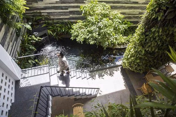 Khach san Da Nang mo phong vuon treo Babylon ngam la me-Hinh-3