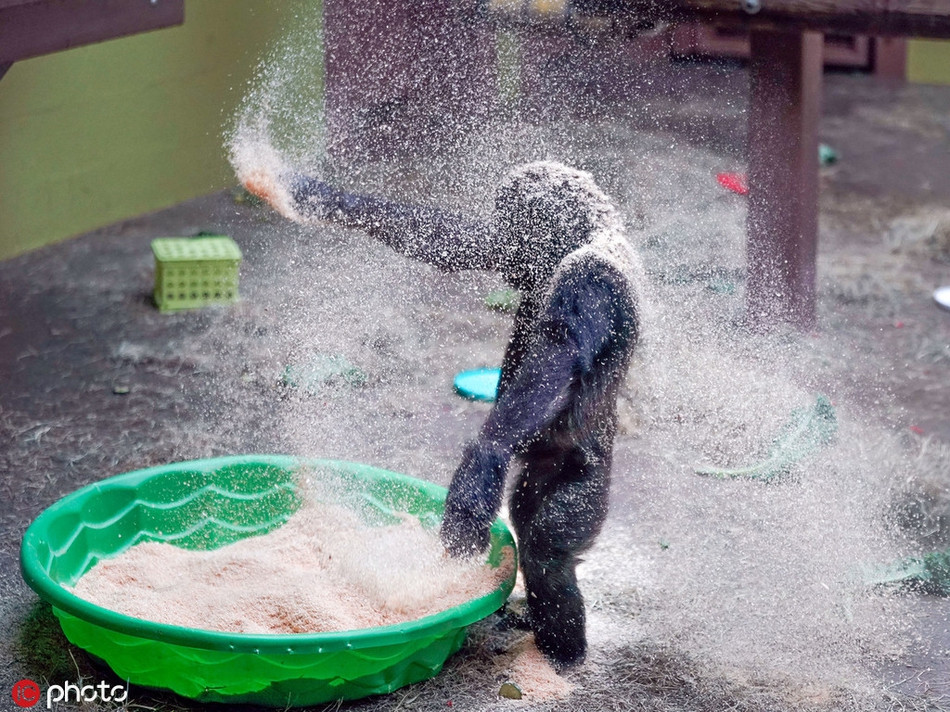 Nhân lúc mẹ không để ý, con tinh tinh này làm bẩn hết cơ thể mình.