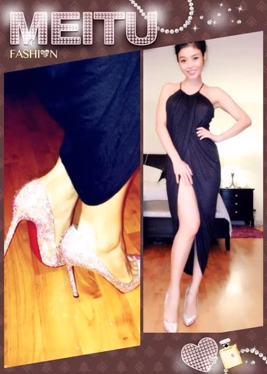 Một thiết kế giầy khác của thương hiệu Christian Louboutin có tên Scrytal cũng nằm trong bộ sưu tập giầy hiệu của Julia Hồ, trị giá của thiết kế long lánh bắt mắt này là hơn 4000 USD (khoảng 90 triệu đồng).