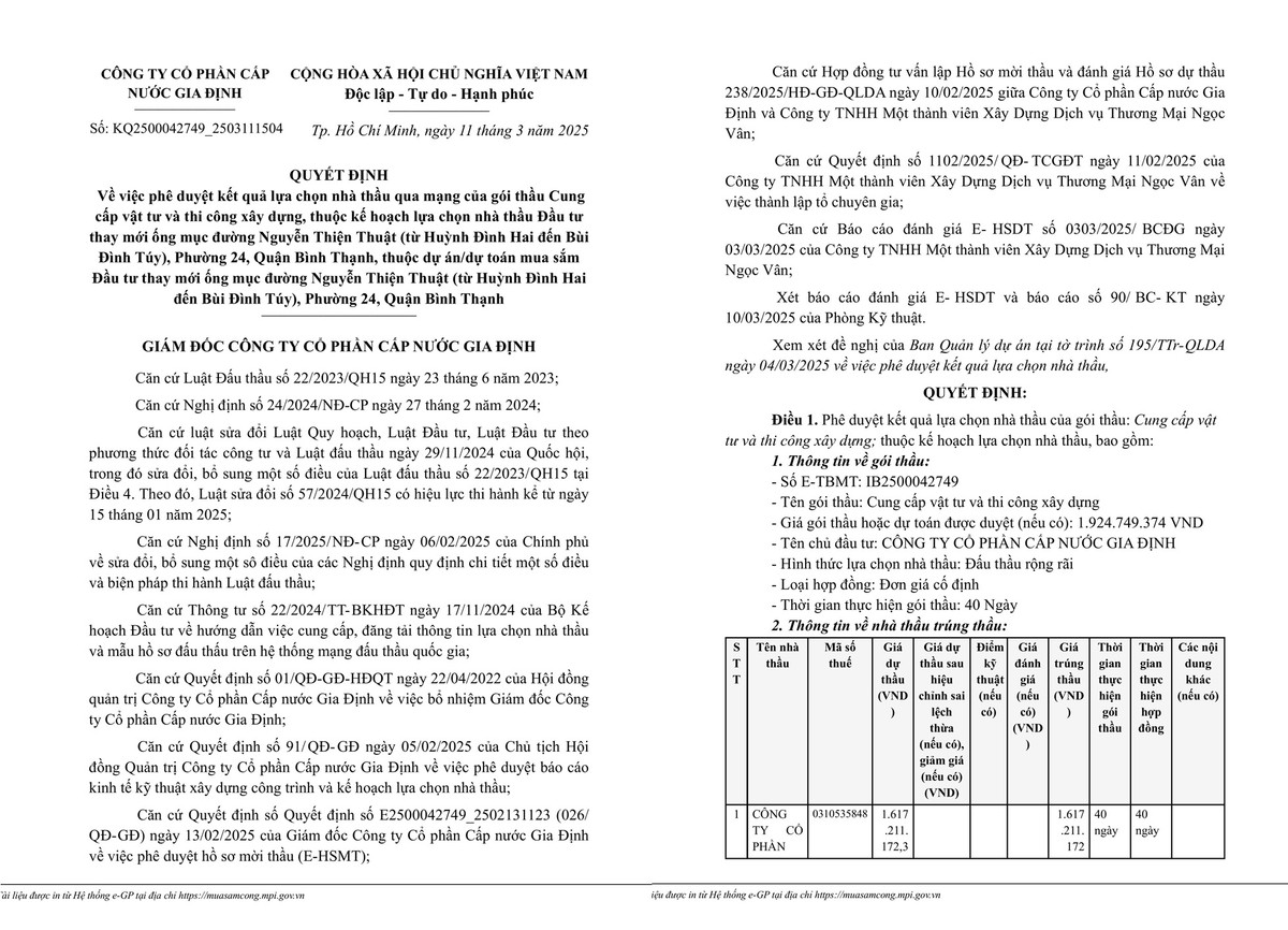 TP HCM: Công ty Minh Trang tiếp tục thắng thầu tại Cấp nước Gia Định TP HCM: Cong ty Minh Trang tiep tuc thang thau tai Cap nuoc Gia Dinh