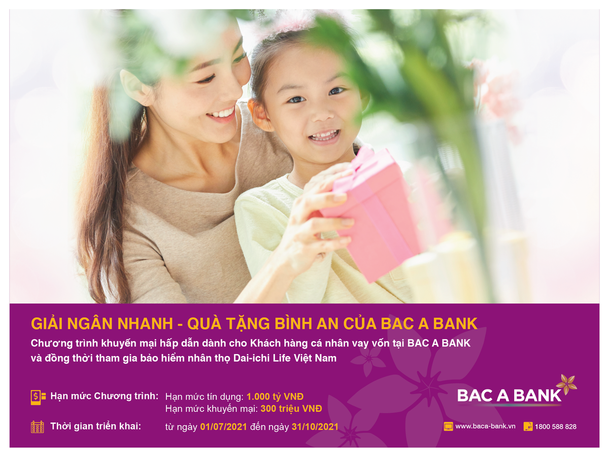 Giai ngan nhanh de don qua tang binh an tu BAC A BANK