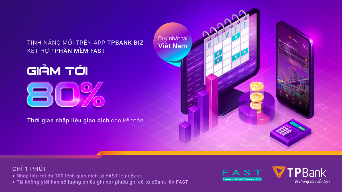 Ra mat tinh nang chuyen tien sieu toc ket hop giua eBank Biz cua TPBank va phan mem ke toan FAST
