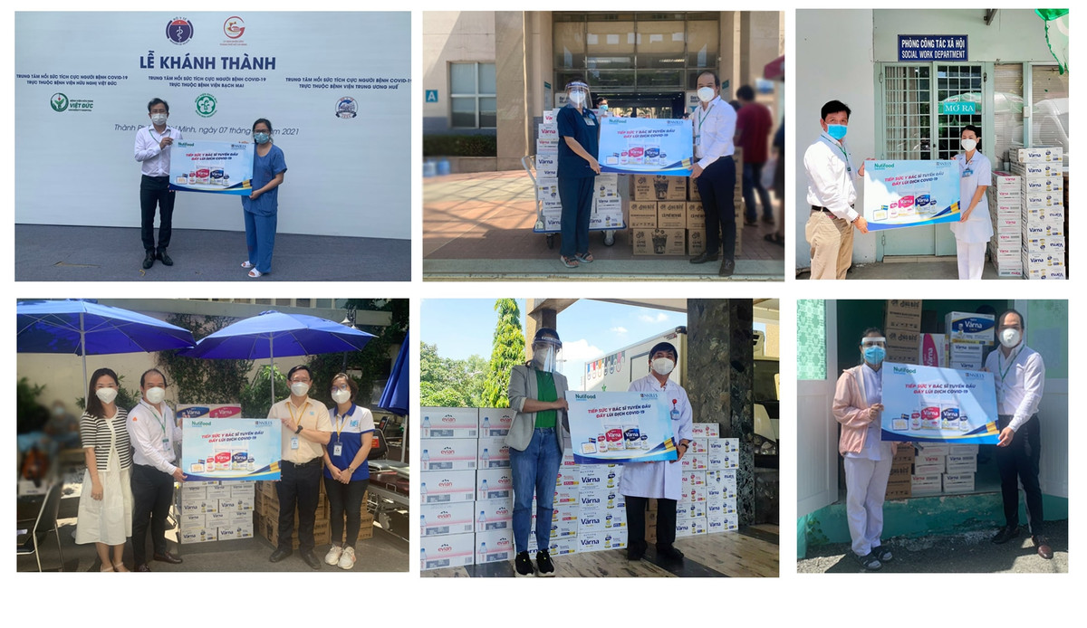 Nutifood ho tro 1 trieu san pham cho chuong trinh “Tiep suc y bac si tuyen dau, day lui dich Covid-19“