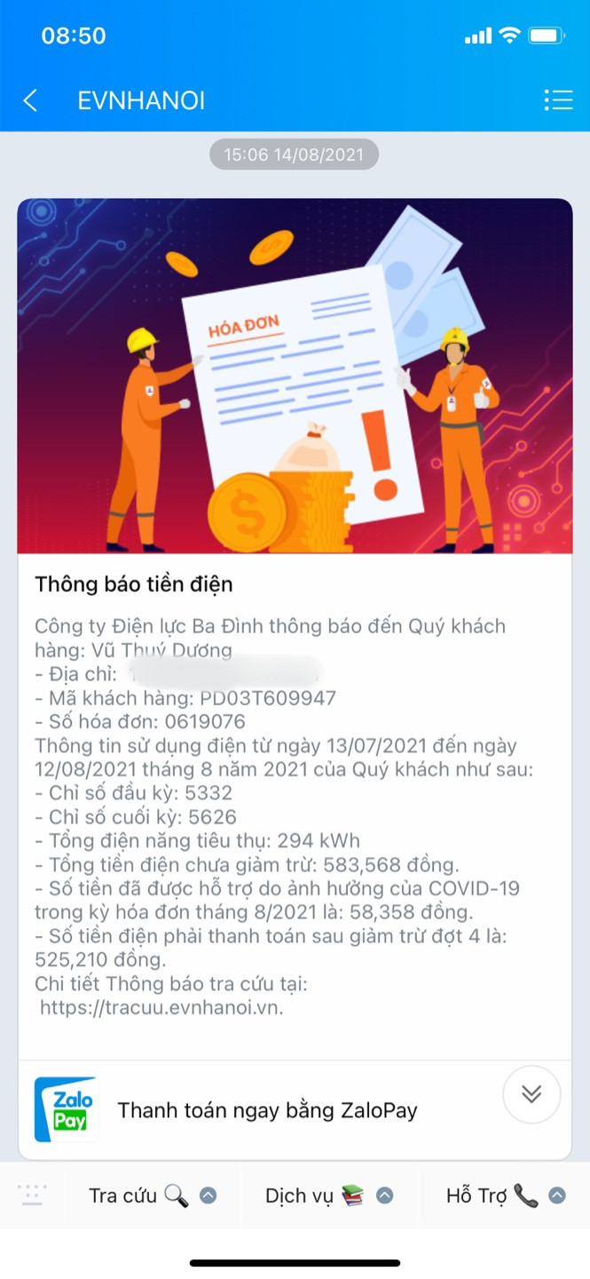 Ung dung Zalo la tien ich cham soc khach hang EVNHANOI-Hinh-3