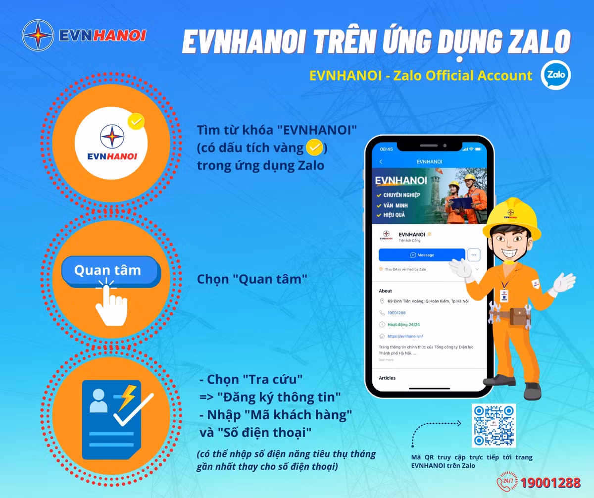 Ung dung Zalo la tien ich cham soc khach hang EVNHANOI