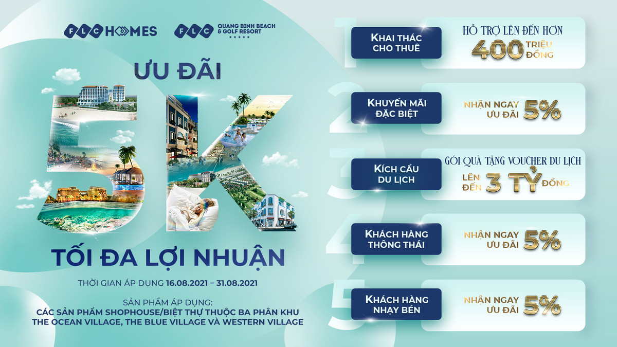 Dai du an FLC Quang Binh tung uu dai 5K, toi da loi nhuan cho nha dau tu