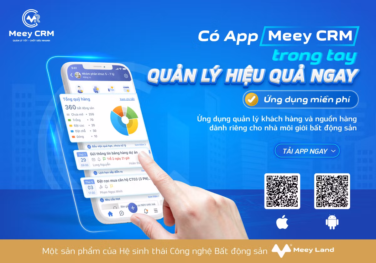 Ra mat Ung dung Quan ly khach hang va nguon hang danh rieng cho nha moi gioi bat dong san - Meey CRM