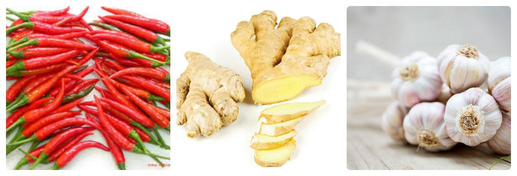 Một số loại gia vị như tỏi, gừng, ớt,...cũng nên được loại bỏ khỏi chế độ ăn của người bị thấp khớp. Ảnh: hstatic.