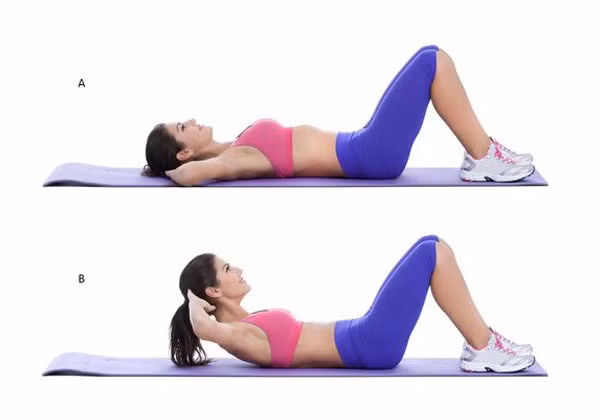 Bài tập gập bụng là một trong những bài tập giúp bạn đốt cháy mỡ bụng dễ dàng và hiệu quả nhất. Ảnh: thethaothientruong.