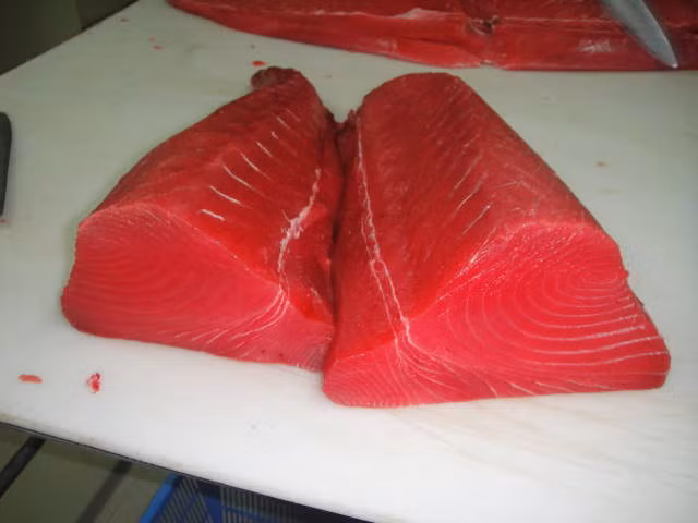  Cá ngừ chứa hàm lượng thủy ngân cao, từ 31 - 58 microgam thủy ngân. Thậm chí, nhiều trong số chúng còn được nuôi bằng thức ăn có kháng sinh và hoóc môn tăng trưởng. Ảnh: cloudfront.