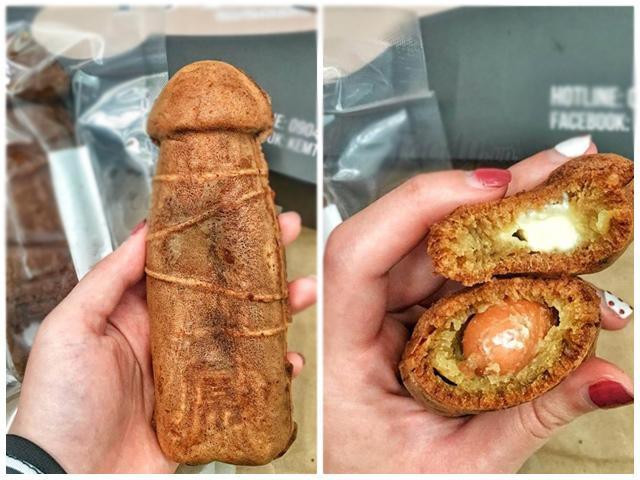 Bánh vị mặn có phần nhân bánh gồm có xúc xích, phô mai. Ảnh: catscdn.