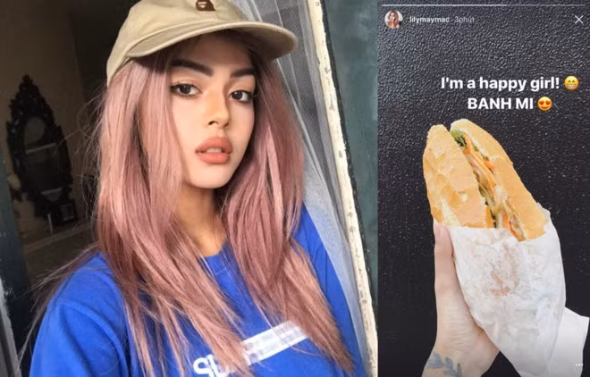 Mới đây, hot girl Lily Maymac thu hút sự chú ý của dân mạng khi đăng tải hình ảnh bánh mỳ Việt Nam lên Instagram Story. Không chỉ vậy, cô còn tỏ ra rất hào hứng khi chia sẻ kèm dòng chú thích "I'm a happy girl" và viết chữ "bánh mì" bằng tiếng Việt.