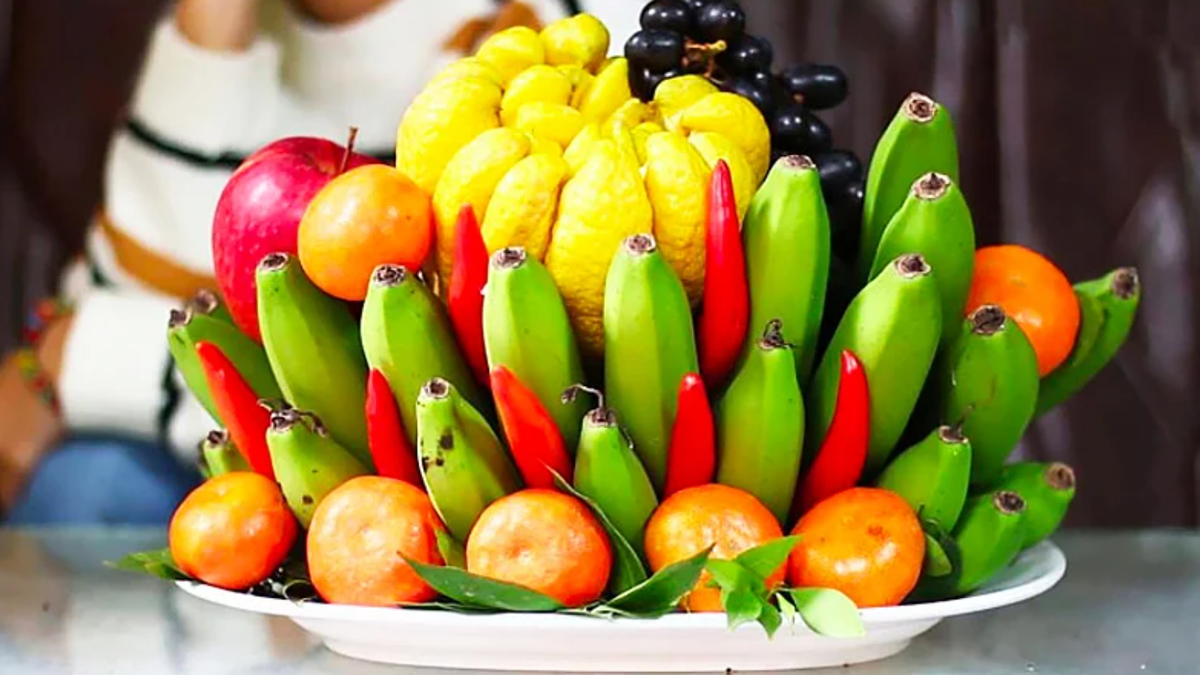 Dat 5 qua Tai Loc len mam ngu qua ngay Tet