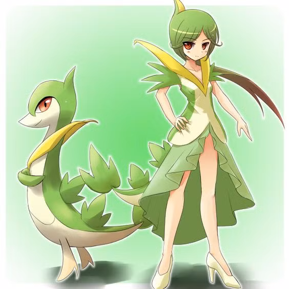 Khi Pokemon hóa thân thành cô gái dễ thương, ngoài khả năng sẵn có, chúng còn khiến con người mê mệt bởi sự xinh đẹp, đáng yêu của mình. Trong hình là Pokemon Snivy.