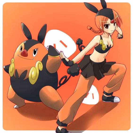 Pokemon Pignit khi hóa hình người thon gọn và quyến rũ hơn rất nhiều.