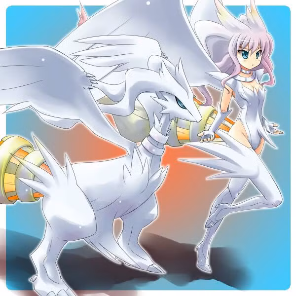 Pokemon Reshiram, một Pokemon truyền thuyết khi tiến hóa thành người cũng mang dáng dấp thánh thần tuyệt đẹp.