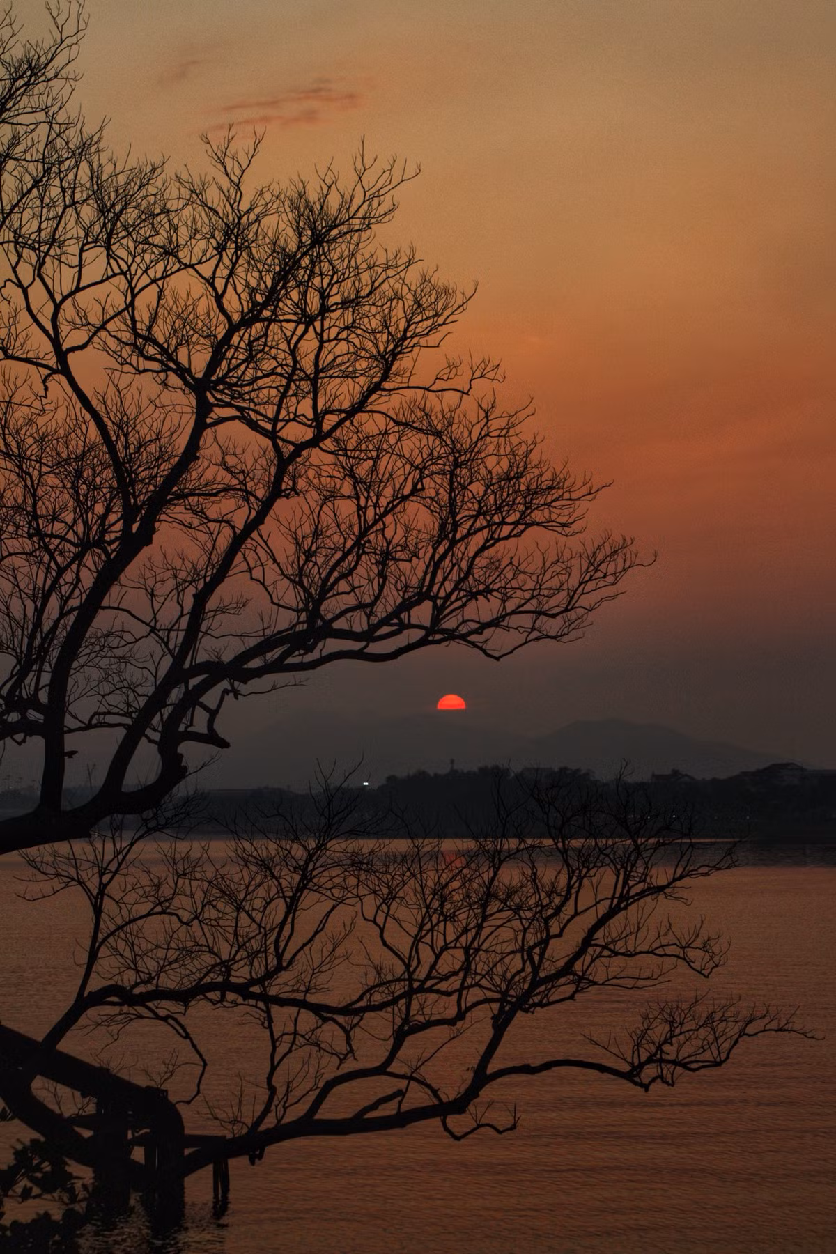 Hoàng hôn buông xuống, dòng sông Hương trở thành một tấm gương phản chiếu sắc màu diệu kỳ của bầu trời. Ảnh Nhật Huy