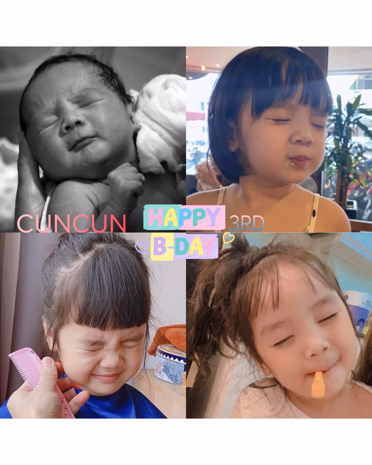 Bảo Ngọc đăng tải loạt ảnh của bé Cún từ khi chào đời đến thời điểm hiện tại. Đáng chú ý, trong ngày sinh nhật con, Hoài Lâm không thấy động tĩnh.