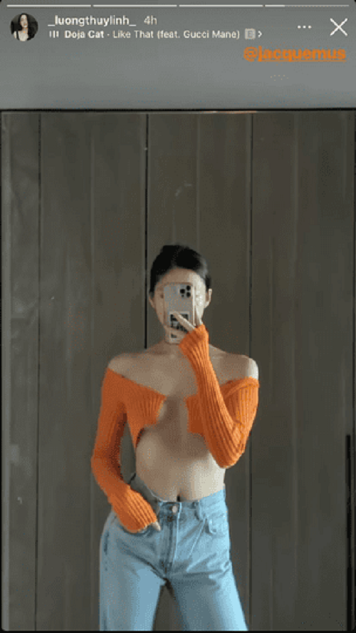 Gần đây, Hoa hậu Lương Thùy Linh gây sốc khi diện mẫu áo "sexy tột độ", khoe vòng 1 lấp ló. Ảnh: Công lý và Xã hội