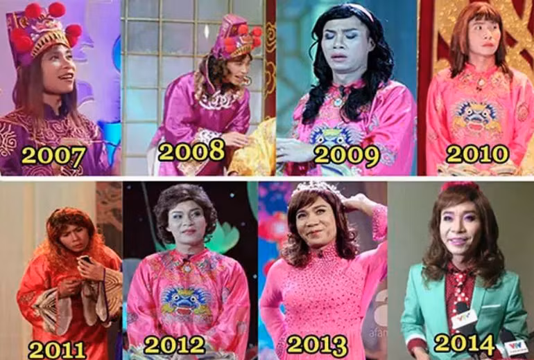 Hình ảnh NSND Công Lý trong Táo Quân qua các năm. (Ảnh: VFC).