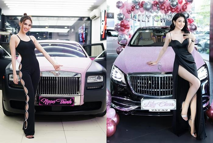 Ngọc Trinh và Lily Chen từng dính nghi vấn chung bồ tỷ phú. 2 mỹ nhân đình đám này đều sở hữu siêu xe tiền tỷ có giá tiền, màu sắc hao hao nhau.